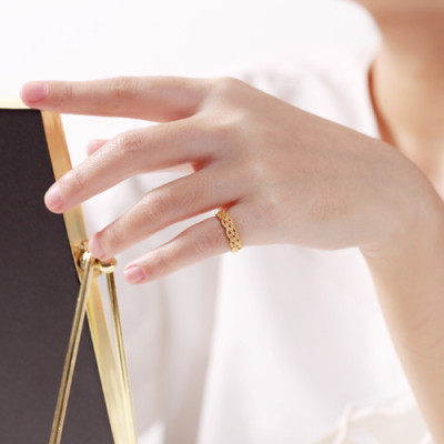 Nhẫn bạc nữ đơn giản đan hoa văn cao cấp Gix Jewel N25