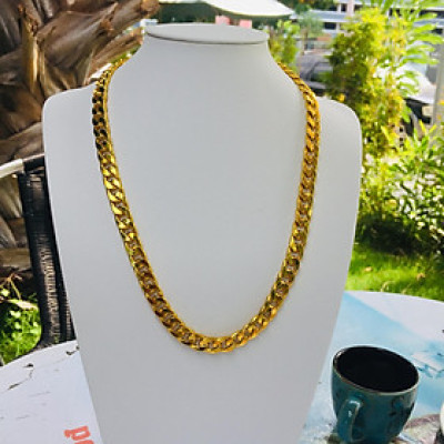 Combo Dây Chuyền Nam Nữ Mạ Vàng 24k, Kiểu Xích Lặc, Dài 50cm, Mạnh Mẽ, Cá Tính, … kèm túi Nhung đựng. Phù hợp đeo đi làm, đi chơi, gặp mặt, làm quà tặng.