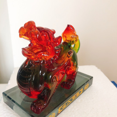 Tỳ hưu phong thủy để bàn size lớn 11*6.5*10.5 cm trang trí không gian xe hơi, bàn làm việc - Hàng chính hãng