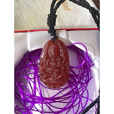 MẶT DÂY CHUYỀN THIÊN THỦ ĐỘ MỆNH NỮ TUỔI TÝ CHẤT LIỆU  ĐÁ MÃ NÃO ĐỎ SIZE 3CM 