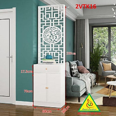 Tủ kệ trang trí kiêm vách ngăn phòng khách , nhà bếp 2VTK16 - Nội thất lắp ráp Viendong Adv