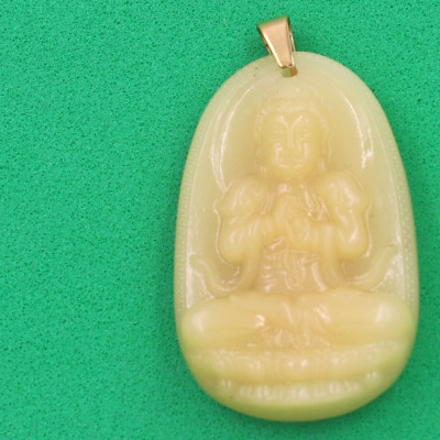 Mặt dây chuyền Phật Như lai Đại nhật thạch anh vàng 4.3cm kèm hộp nhung