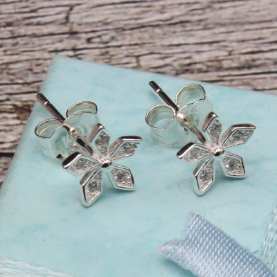 Bông Tai Hoa Tai Bạc Hiểu Minh HT312 Bông Hoa 5 Cánh