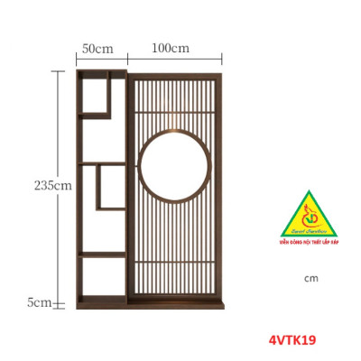 Vách ngăn phòng khách, vách ngăn tủ kệ bằng gỗ 4VTK19 - NỘI THẤT LẮP RÁP VIENDONGADV