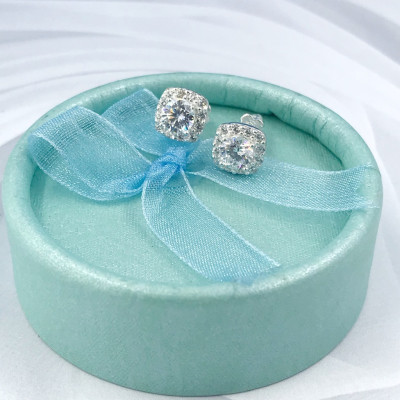 Hoa Tai Khuyên Tai Bạc 925 Kiểu Vuông Đính Đá Tấm Nhân Tạo Cao Cấp Sáng Đẹp HT165X Bạc Hiểu Minh