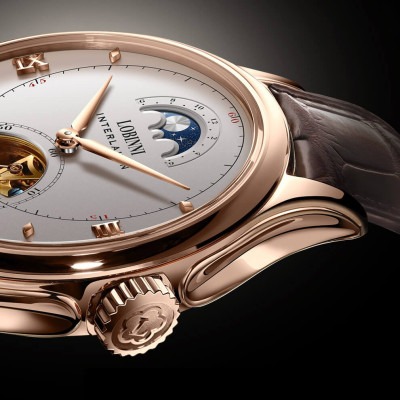 Đồng hồ nam chính hãng LOBINNI L13022-1 hàng mới 100%,Kính sapphire ,chống xước,chống nước 50m,mặt trắng vỏ vàng hồng dây da nâu xịn, thép không gỉ 316L,Đồng hồ cơ (Automatic) bảo hành 24 tháng, Mới 100%,thiết kế đơn giản trẻ trung và sang trọng