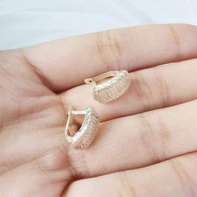 Bông Tai Khuyên Tai Bạc 925  Phay Máy BẠC HIỂU MINH HT355