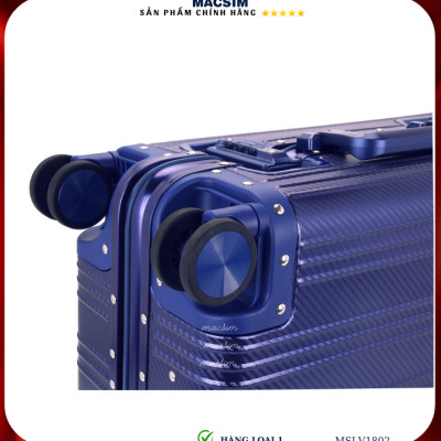 Vali hợp kim nhôm cao cấp Macsim MSLV1802 cỡ 20 inches màu xanh blue hàng loại 1