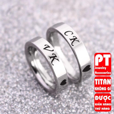 Nhẫn cặp vợ chống inox ĐV: 1CHIẾC cao cấp sang trọng không đen HCM