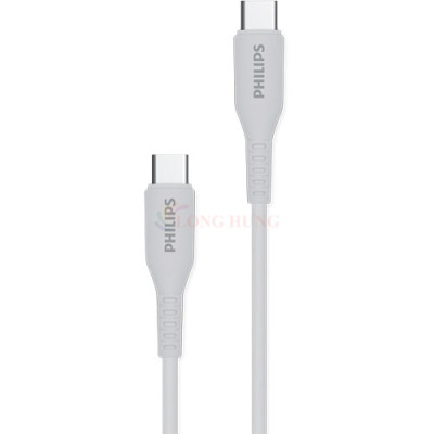 Cáp USB Type-C to Type-C Philips 1.2m USB 2.0 60W DLC8601 - Hàng chính hãng