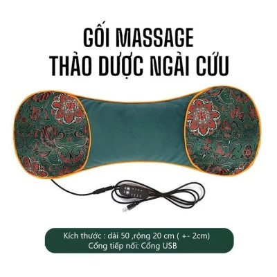 Gối Ngải Cứu Cắm Điện Giảm Đau Vai Gáy chống đột quỵ Gối Thảo Dược Hương Thơm Thảo Mộc tự nhiên giúp ngủ ngon hơn