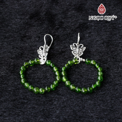 Bông tai đá diopside mệnh hỏa mộc - Ngọc Quý Gemstones