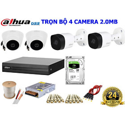 Trọn bộ 4 camera chính hãng Dahua HD1080