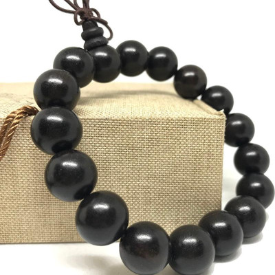 VÒNG TAY GỖ MUN SIZE HẠT 12MM -17 HẠT KATEDA