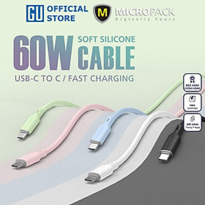 Cáp Sạc MicroPack POWER LINK C1 MC-C60 USB-C to C 60W Soft Silicone 120cm Nhiều Màu Sắc Lựa Chọn Hàng Chính Hãng