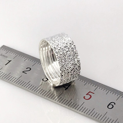 Nhẫn Nữ Bạc 925 Nhẫn Tuần Kiểu Phay Máy 3D Sáng Đẹp Bạc Hiểu Minh NU486