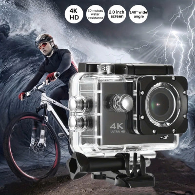 Camera Hành Trình 4K Ultra WiFi Xe Máy - Xe Đạp - Ô Tô, Camera Ngoài Trời Gắn Mũ Bảo Hiểm Chống Nước Loại Tốt