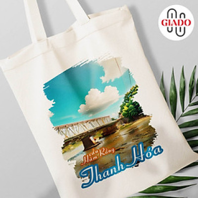 Túi canvas GIADO, túi vải bố, túi tote mẫu Thanh Hoá cầu Hàm Rồng