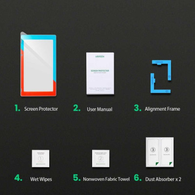 Ugreen UG10998LP153TK Viền Xanh Lá và Vàng Kính cường lực bảo vệ màn hình Nintendo Switch - HÀNG CHÍNH HÃNG