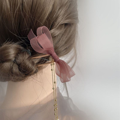 Trâm cài tóc chữ U nơ cài tóc phụ kiện tóc cho nàng nữ tính