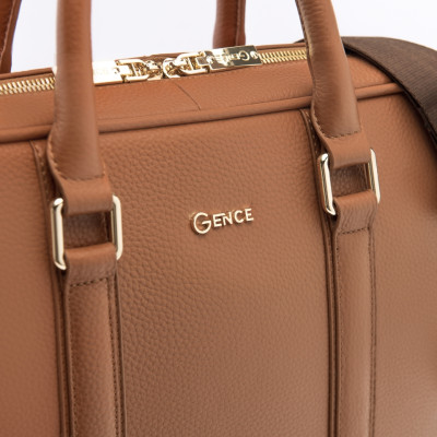 Túi Đựng Laptop Cặp Da Công Sở GENCE GCE28 Chất Liệu Da Bò Cao Cấp Màu Nâu