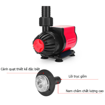 Máy bơm HA 10000 ( 60W - 10000L/H) lõi trục gốm, 9 nấc chỉnh nước dùng cho bể cá, hồ cá, hòn non bộ, sinh hoạt - Máy bơm chìm cao cấp