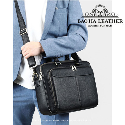 Cặp công sở nam da bò cao cấp BHM5099 Túi xách, cặp văn phòng, cặp giáo viênm vừa laptop 15inch
