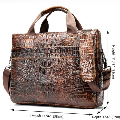 Túi xách nam DA BÒ THẬT họa tiết cá sấu – BEE GEE CCS5549