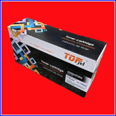 Hộp mực 05A/ 80A/CE505A/CF280A Topjet: Cho máy in HP 2035/ P2055/ P2050/ 401N/ 401D/ 401DN/ M425DN/ Canon 251/ 252/ 6300/ 6650DN 6670 ( Hàng nhập khẩu )
