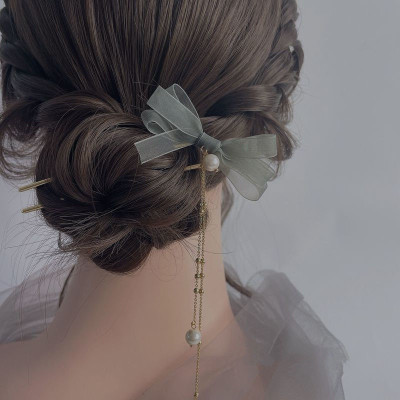 Trâm cài tóc chữ U nơ cài tóc phụ kiện tóc cho nàng nữ tính