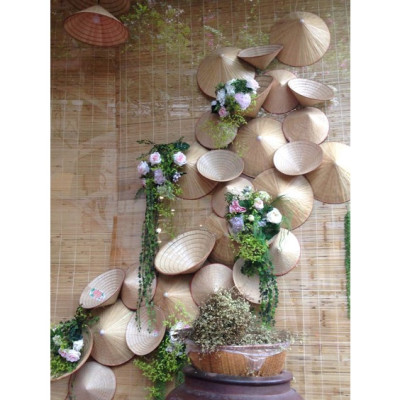 Nón lá trang trí tết - Phụ kiện decor - Nón lá nhỏ và vừa - Cây giả, hoa lụa Decor trang trí nhà cửa