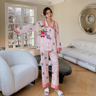 Bộ lụa tay dài quần dài, bộ lụa mặc nhà chất vải hàng cao cấp, lụa xước mã B391