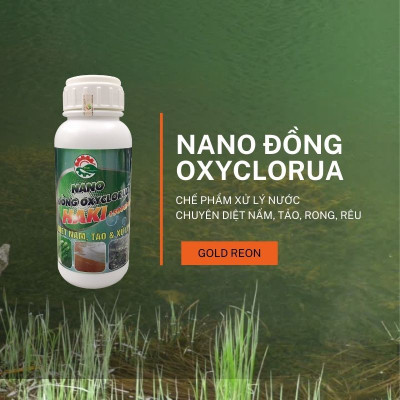 Nano đồng xử lý nước cho ao nuôi và bể cá cảnh . Chai  500ml nano đồng oxyclorua Haki chuyên diệt nấm, diệt rêu, cắt tảo, xử lý nước