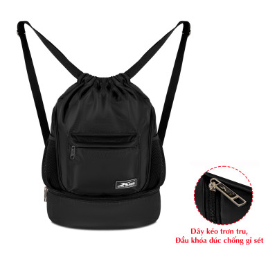 Balo dây rút thể thao đen Xbags Wisdom Xb 6004, Chất liệu chống thấm nước hiệu quả