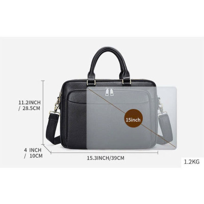 Cặp công sở nam da bò cao cấp BHM5099 Túi xách, cặp văn phòng, cặp giáo viênm vừa laptop 15inch