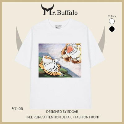 Áo Thun tay lỡ Hổ Cosplay nghệ thuật Mr.Buffalo