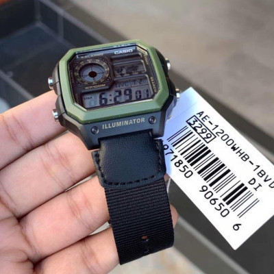 Đồng Hồ Casio AE-1200WHB-1BVDF Nam Quartz_ Tặng kèm dây cao su cao cấp