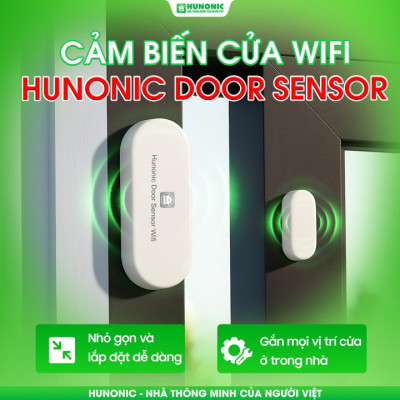 Cảm Biến Cửa Hunonic Door Sensor Wifi - Phát Hiện Đột Nhập, Báo Qua Điện Thoại - Hàng Chính Hãng