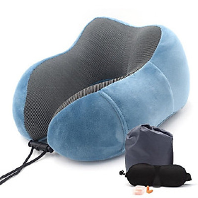 Gối Ngủ Văn Phòng Du Lịch Chữ U Tặng Kèm Bịt Mắt, Bịt Tai Chống Mỏi Chất Liệu Memory Foam - Hãng dododios