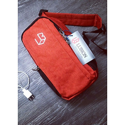 Túi Lubion đeo chéo unisex nam nữ màu đỏ A01 