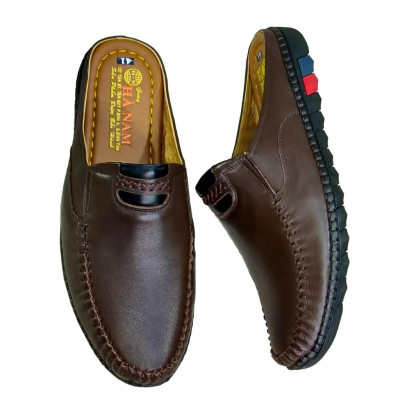 Dép Bít Mũi Nam Da Bò Thật TiTi ĐÔ Cao Cấp GSB20142