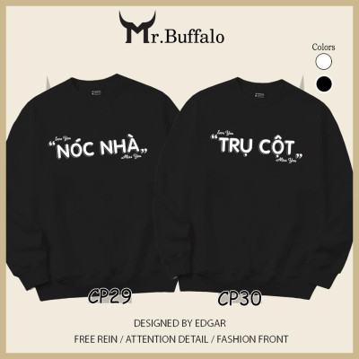 Áo Cặp Đôi Sweater form rộng nóc nhà trụ cột Mr.buffalo
