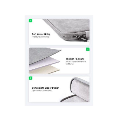 Ugreen UG20476LP187TK Màu xám Túi đựng Laptop 14inch - 14.9inch - HÀNG CHÍNH HÃNG