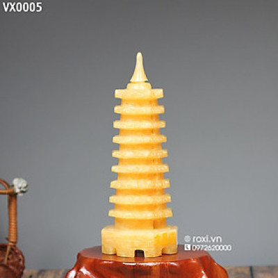 Tháp văn xương 9 tầng ngọc Hoàng Long 700g - 18cm