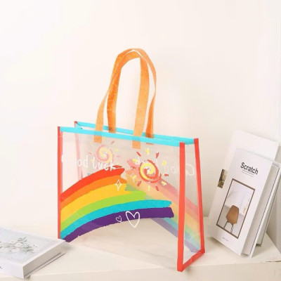 Túi Tote Nhựa PVC Trong Suốt Họa Tiết Cầu Vồng - Thời Trang Hiện Đại - HÀNG CHÍNH HÃNG MINIIN