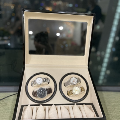 Hộp Đựng Đồng Hồ Cơ 4 Xoay Và 6 Trưng Bày Gỗ Cao Cấp