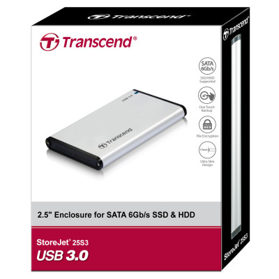 HDD Box 2,5" Transcend StoreJet 25S3 USB3.0 - Hàng chính hãng