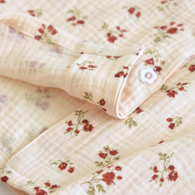 Bộ Đồ Mặc Nhà Dài Tay Chất Liệu Xô Muslin Hàng Cao Cấp