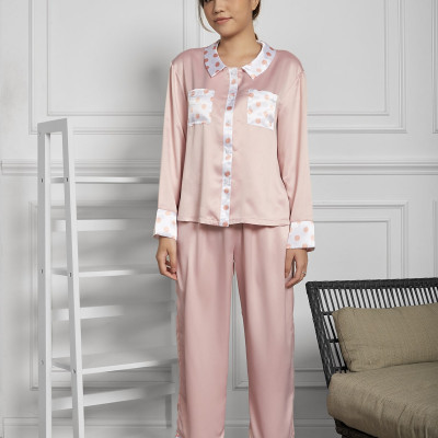 Đồ Bộ Nữ Mặc Nhà Pijama Dài Lụa Satin Maxivic, La Mộc - MM112101