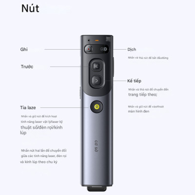 Bút Trình Chiếu Thông Minh Baseus Orange Dot AI Voice (Dual-Laser, AI-Powered Voice-to-Text) - Hàng chính hãng